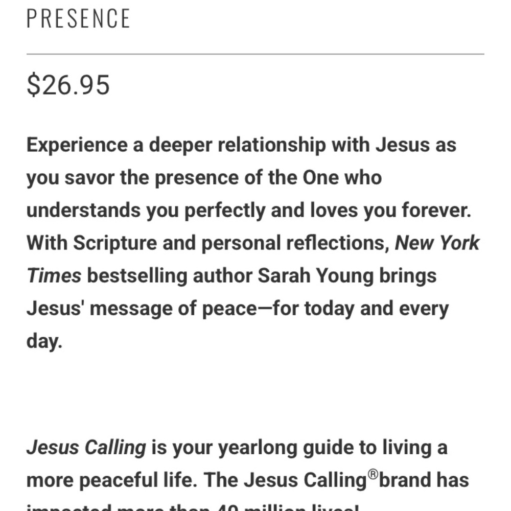 365 day Devotional Jesus Calling, Large Text Full Scriptures: Enjoying Peace - Picture 3 of 9